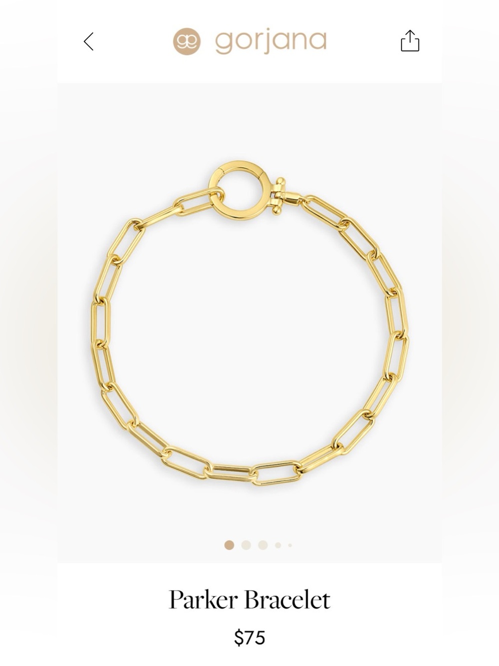 NWT Gorjana Parker Gold Link Bracelet